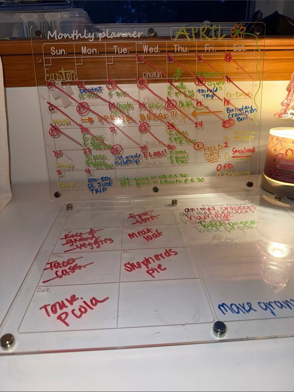 Clear Acrylic Monthly Planner